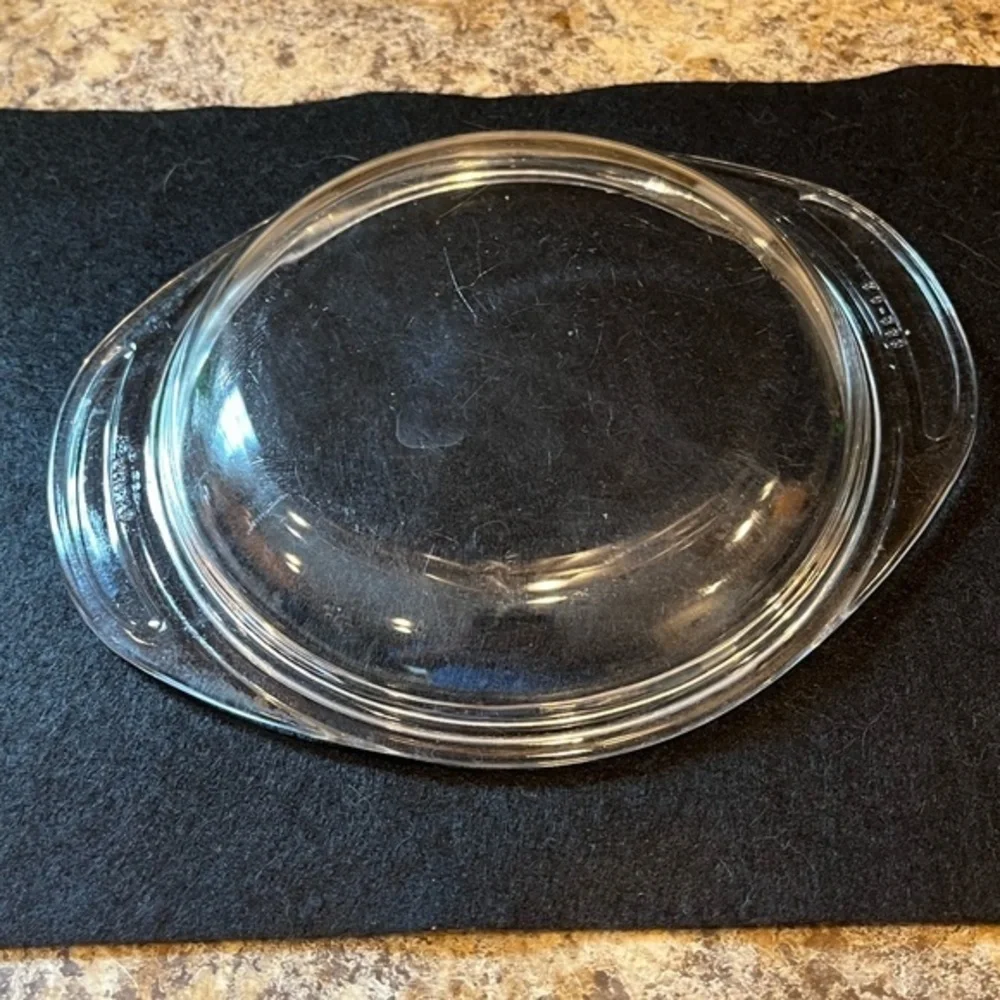 PYREX Clear Glass Round Replacement LID ONLY w/ Tabs ~ 683-C